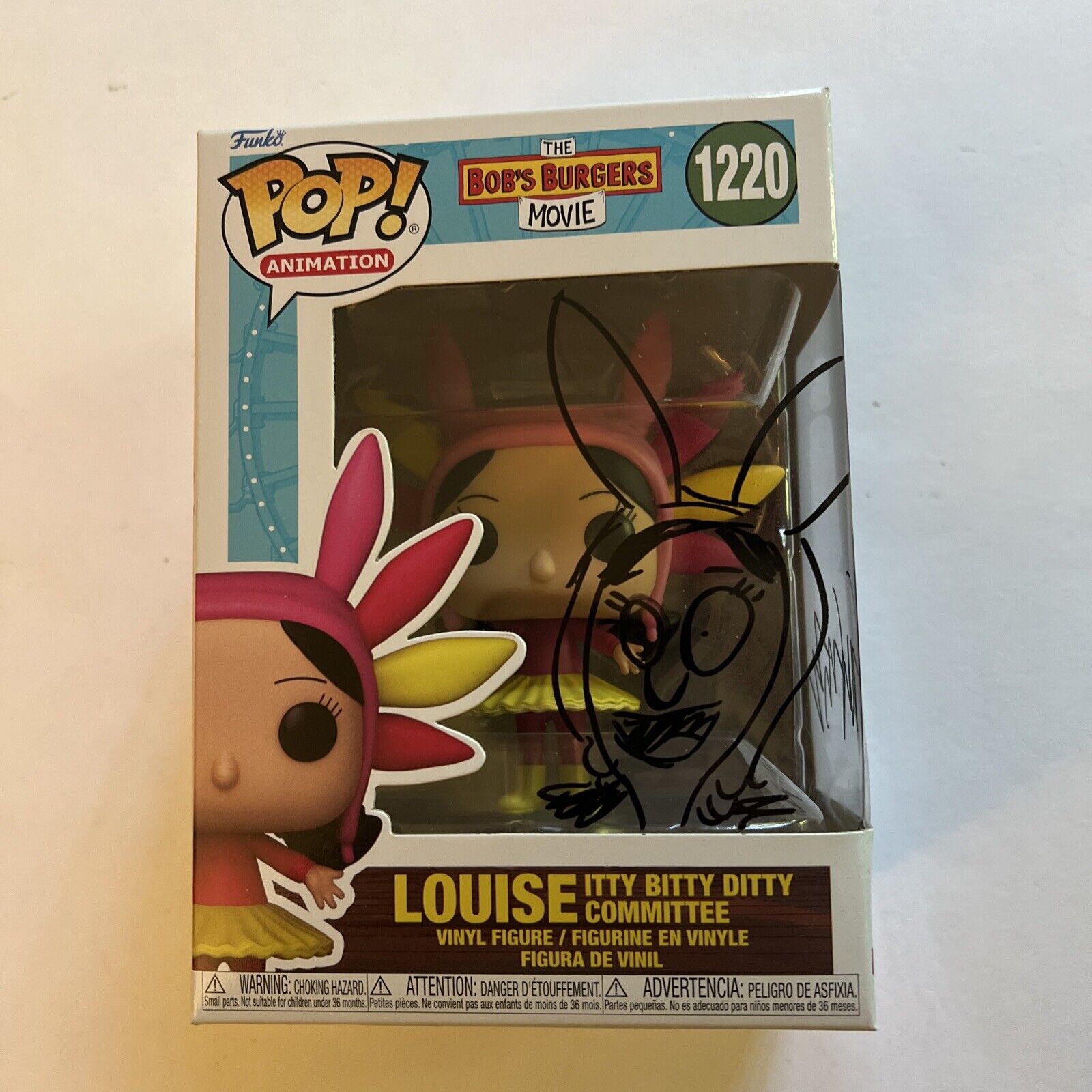 Funko POP Bob's Burgers Movie Louise Itty Bitty Signed And Remarked By Frank