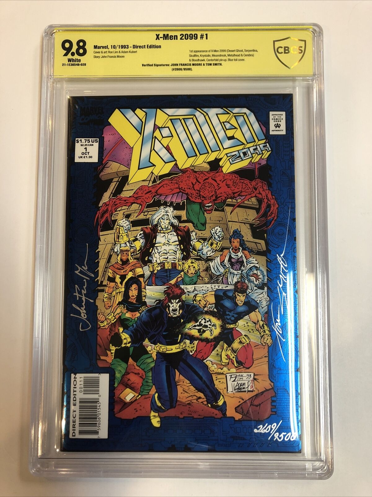 X-Men 2099 (1993) # 1 CBCS 9.8 WP Verified Signature John Francis Moore & Smith