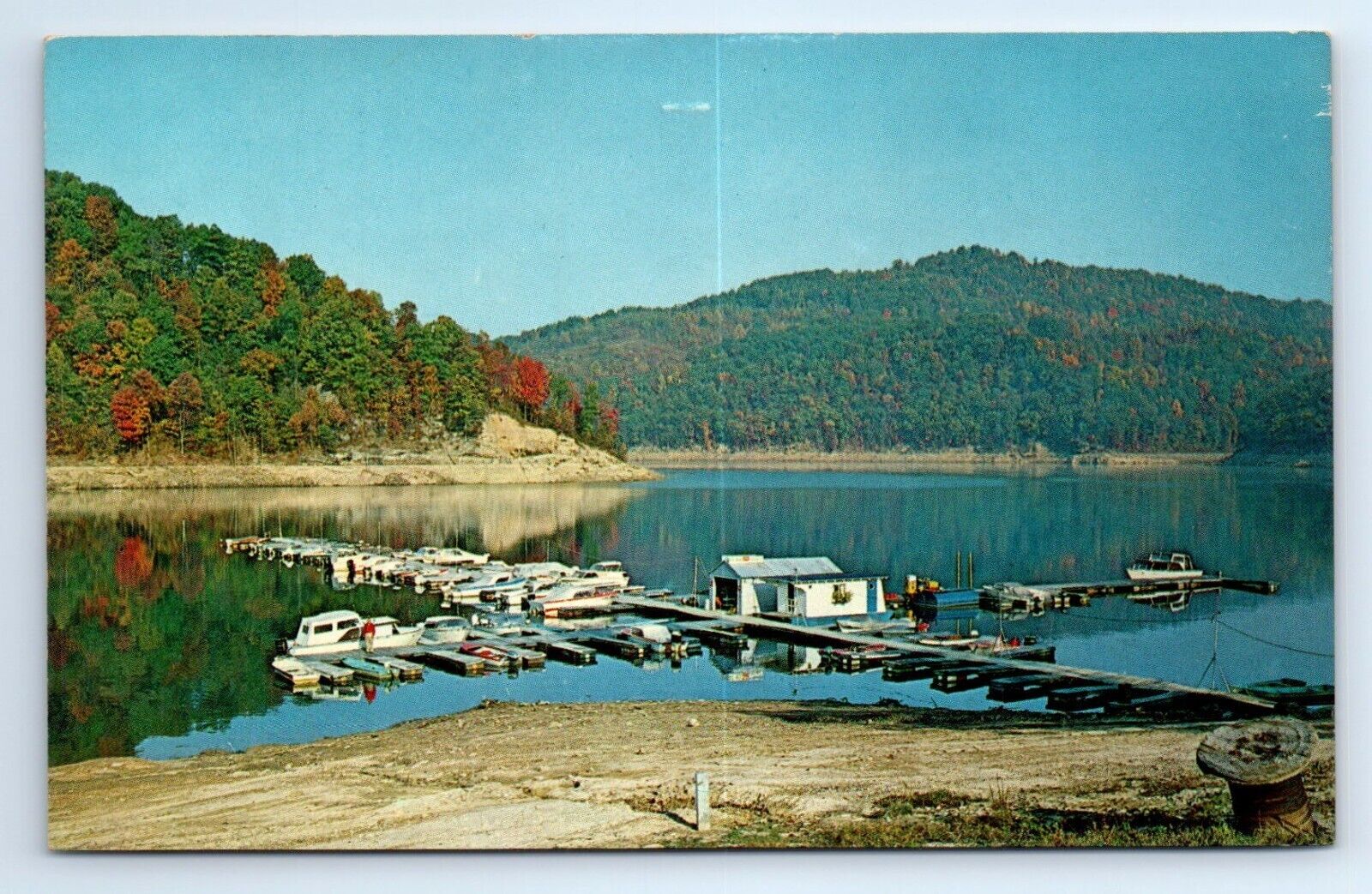 Sutton WV West Virginia Sutton Dam Lake Recreational Area Boat Dock c1968 PC