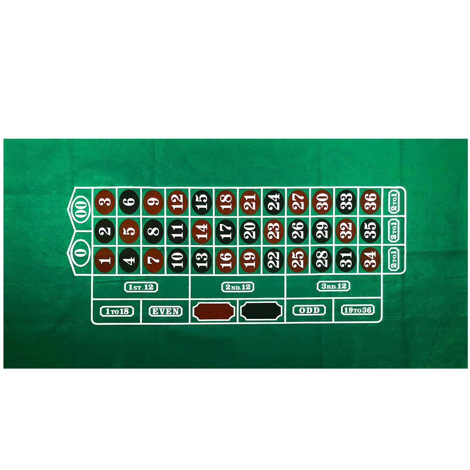 Yuanhe Casino Table Felt Layout (4 Styles Available) 36 x 72 Roulette