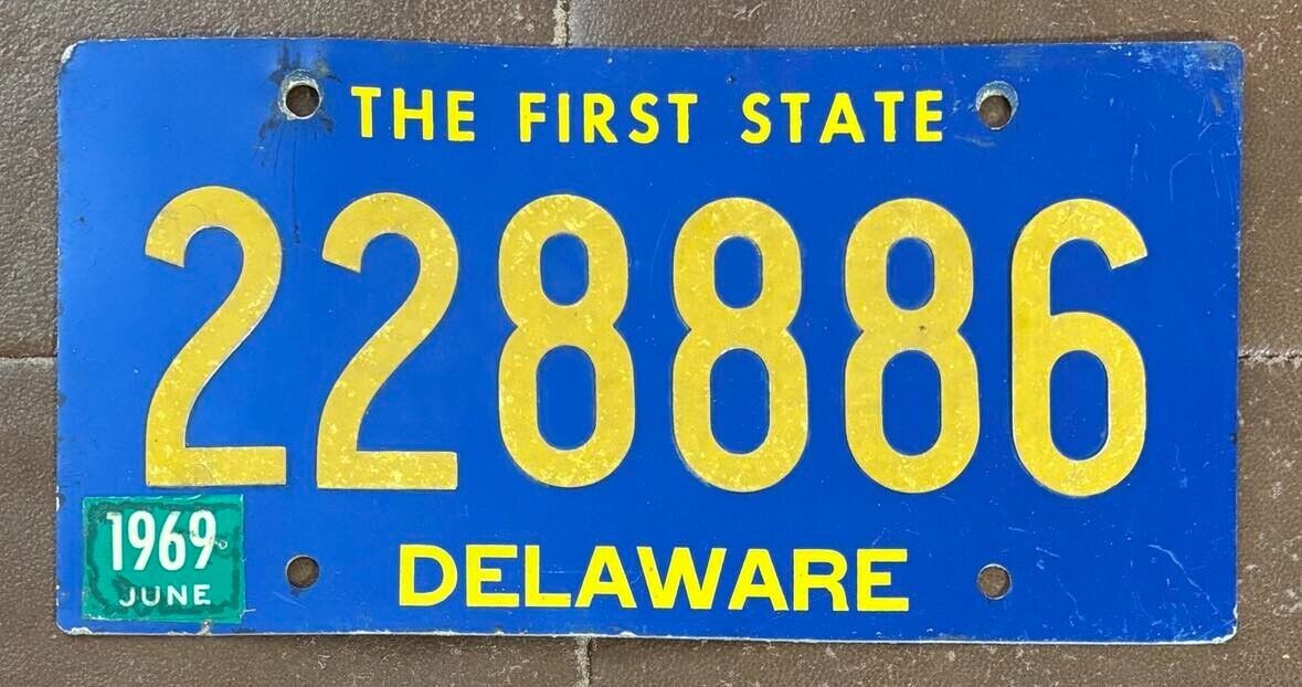 Delaware 1969 RIVETED TRIPLE NUMBER \