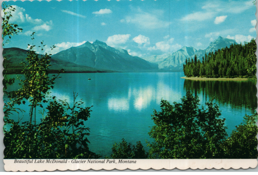 Vintage Postcard Lake Macdonald Glacier National Park Montana