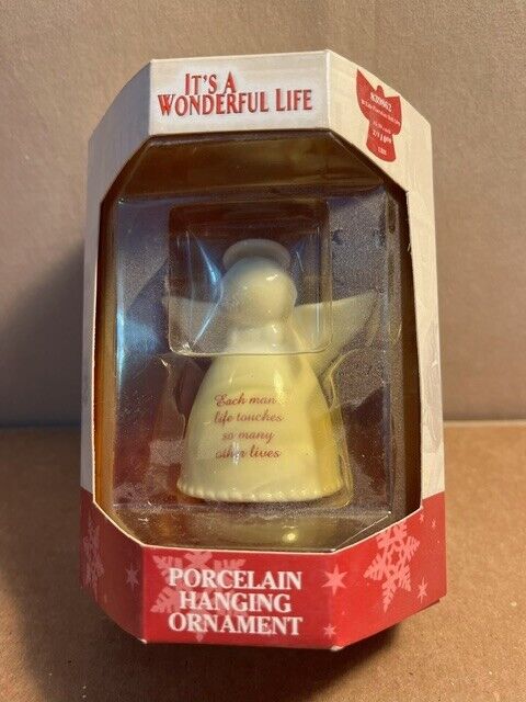 Its A Wonderful Life Porcelain Angel Bell Hanging Ornament