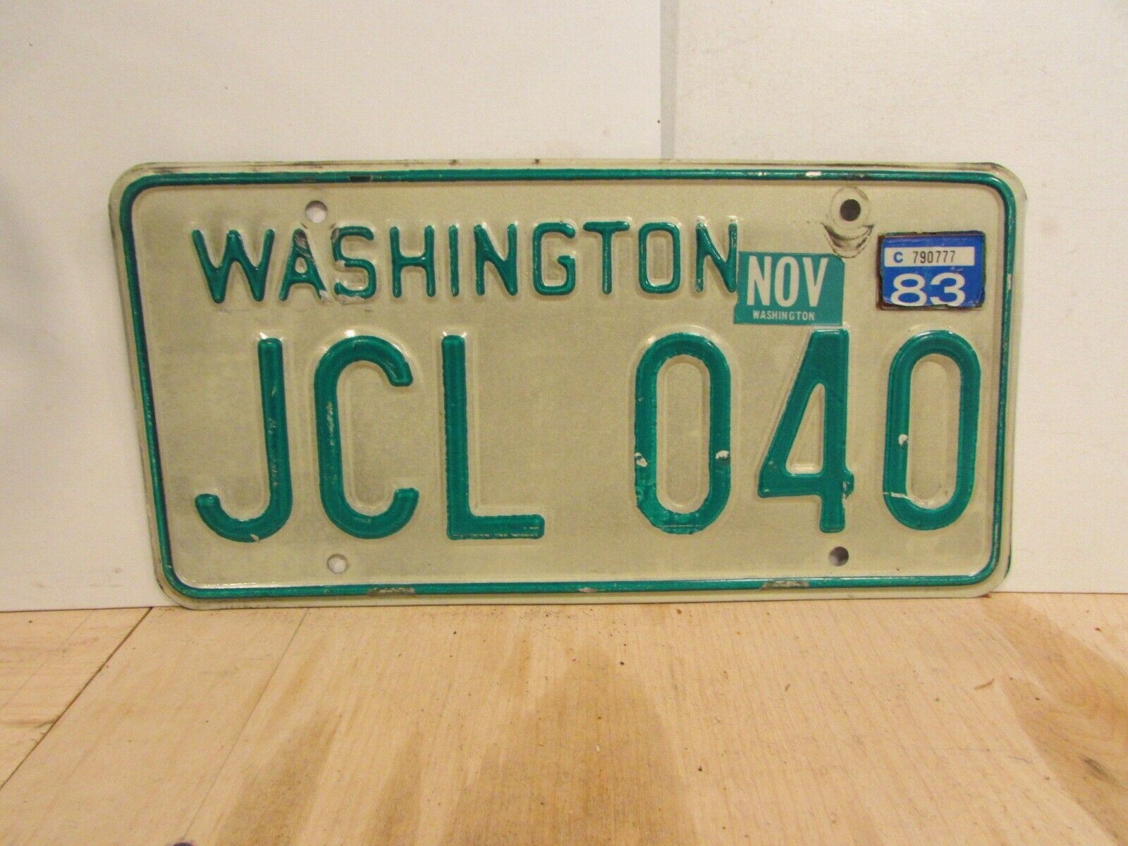 1980\'s Washington State License Plate JCL 040 Single Passenger Car