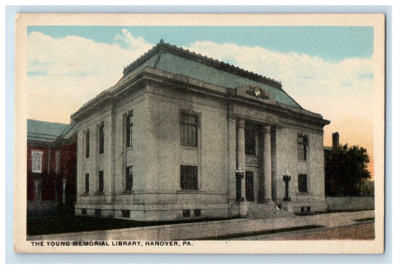 c1910\'s The Young Memorial Library Hanover Pennsylvania PA Antique Postcard