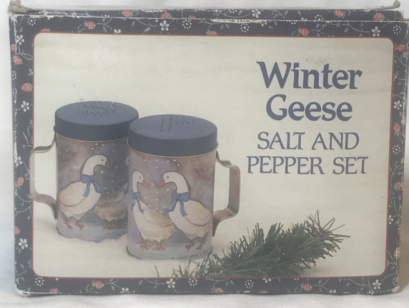 Winter Geese  Salt and Pepper Shaker Set Vintage J.S.N.Y. Country