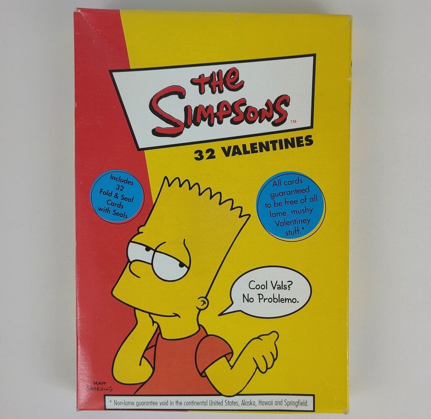 The Simpsons Valentine's Day Cards - 32 New In Box 2002 Vintage Cards