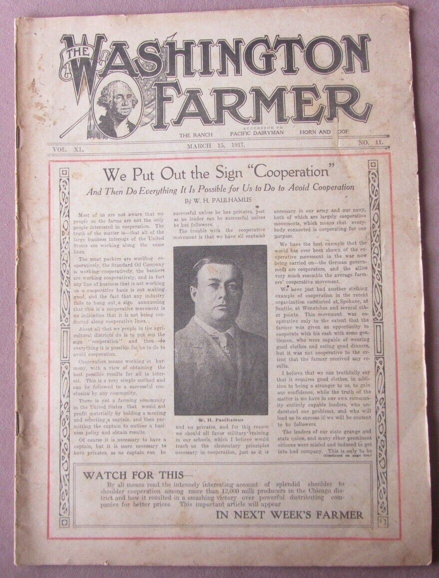 1917 Washington Farmer Newspaper Spokane WA Agriculture Farming Outlook News 