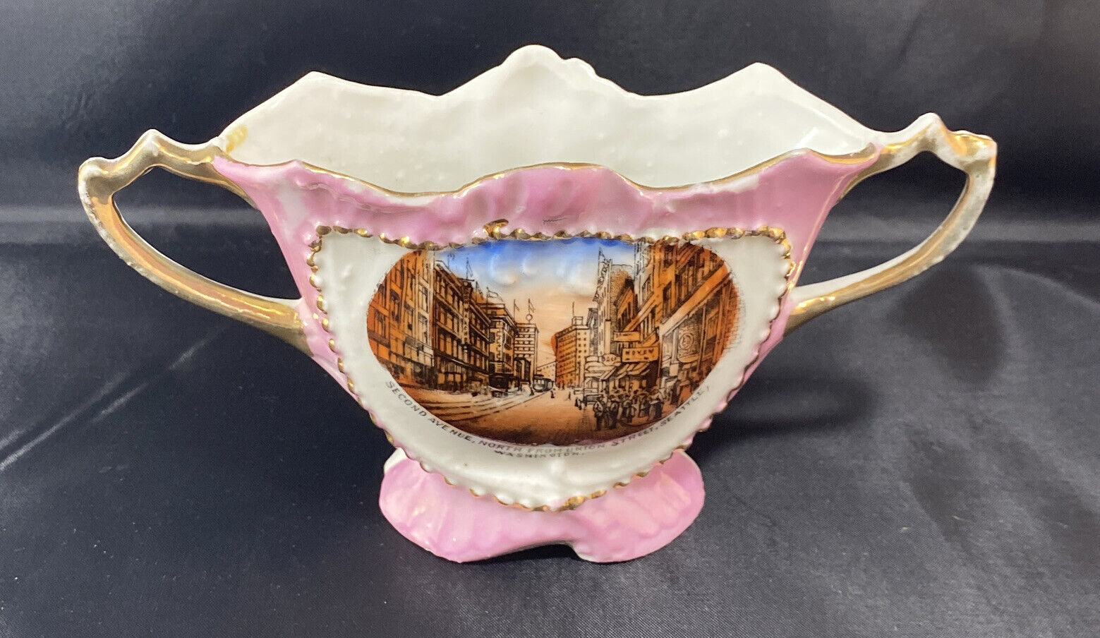  Souvenir Cup Second Avenue Seattle Washington Handled Germany Porcelain Vintage