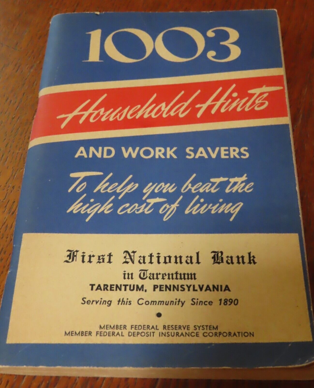 1003 Household Hints First Nation Bank Tarentum PA 1951 Pamphlet 1956 AS IS 1570