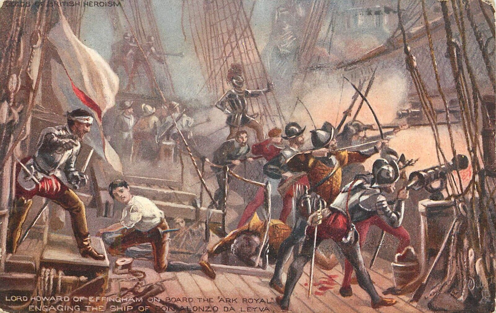 Tuck Postcard Deeds Of British Heroism 9132 The Armada W.H. Overend