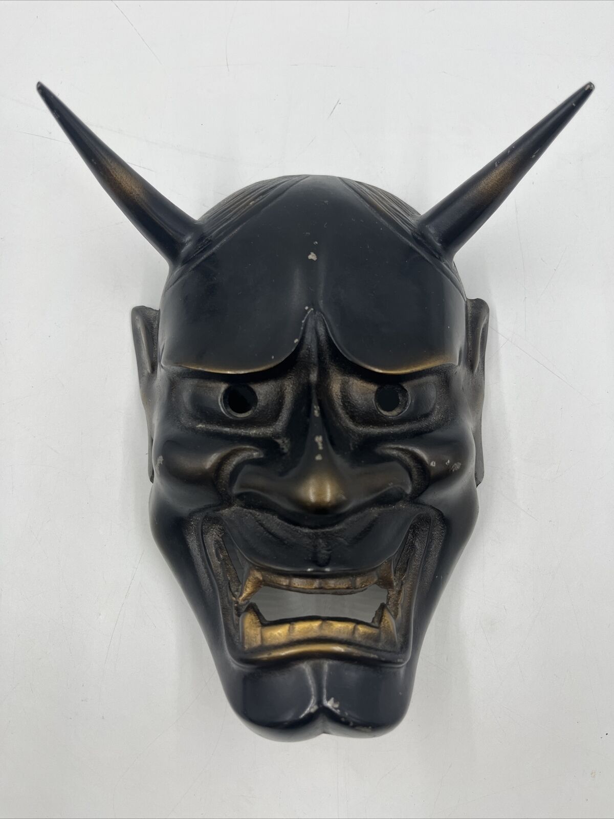 Japanese Iron Mask Vintage Hannya Mask Jealousy Noh Kabuki Samurai From Japan