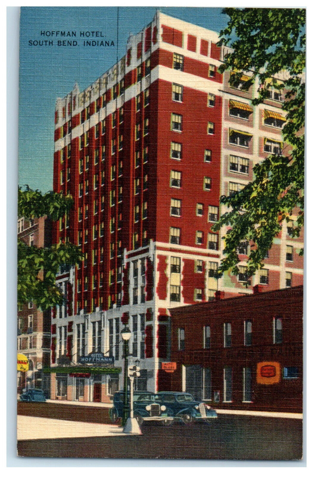 c1940s Hoffman Hotel South Bend Indiana IN Unposted Vintage Postcard