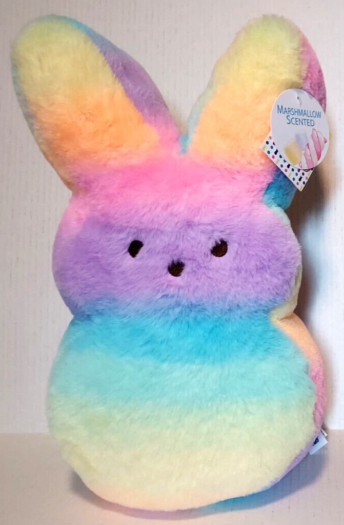 Peeps Plush Bunny Toy Pillow Bean Bag Tie Dye Marshmallow Scent 15\