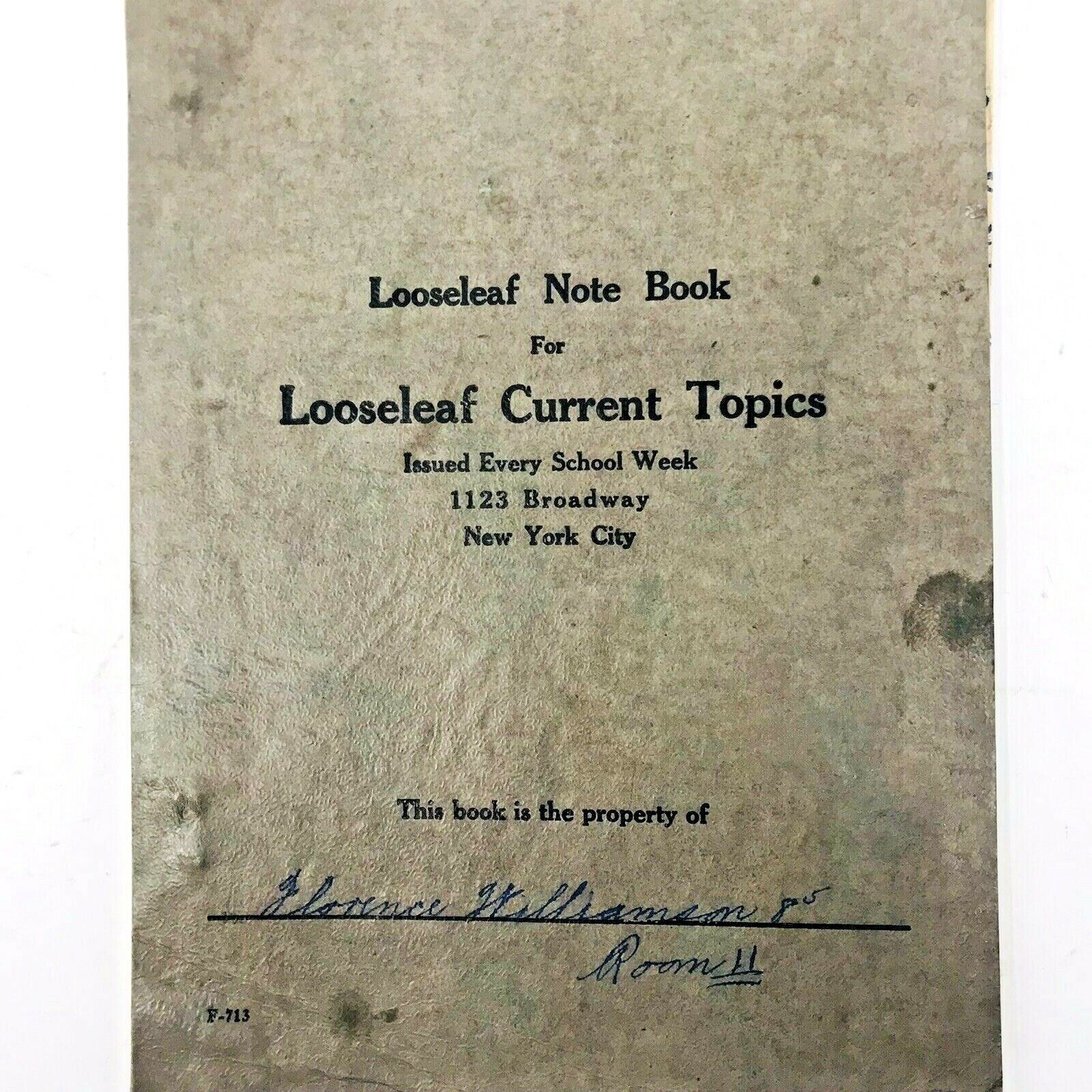 1927 Looseleaf Current Topics Events Notebook New York City Schools Antique Map