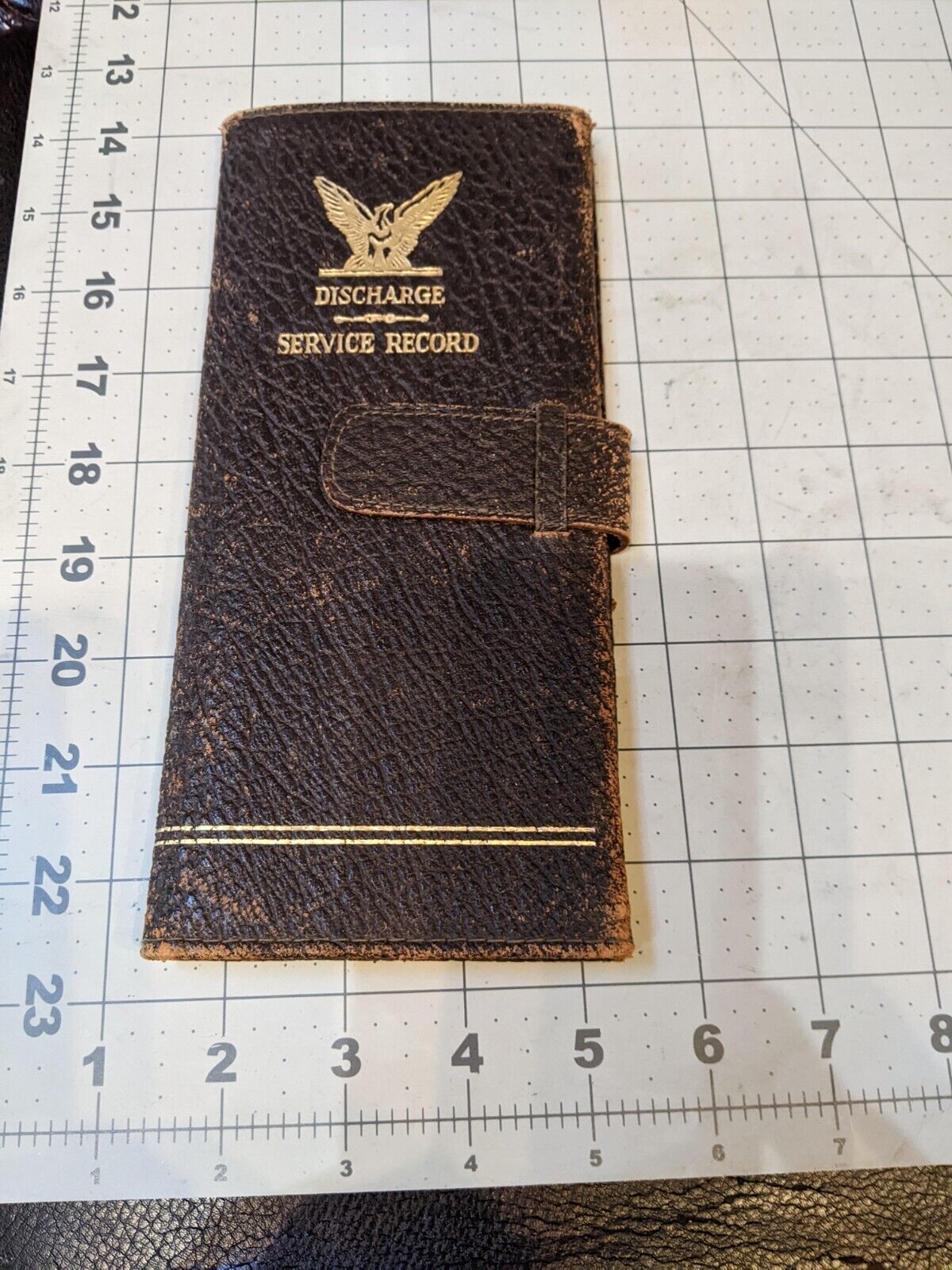 WW2 US Honorable Discharge Service Record Certificate Leather Folder Case Named 