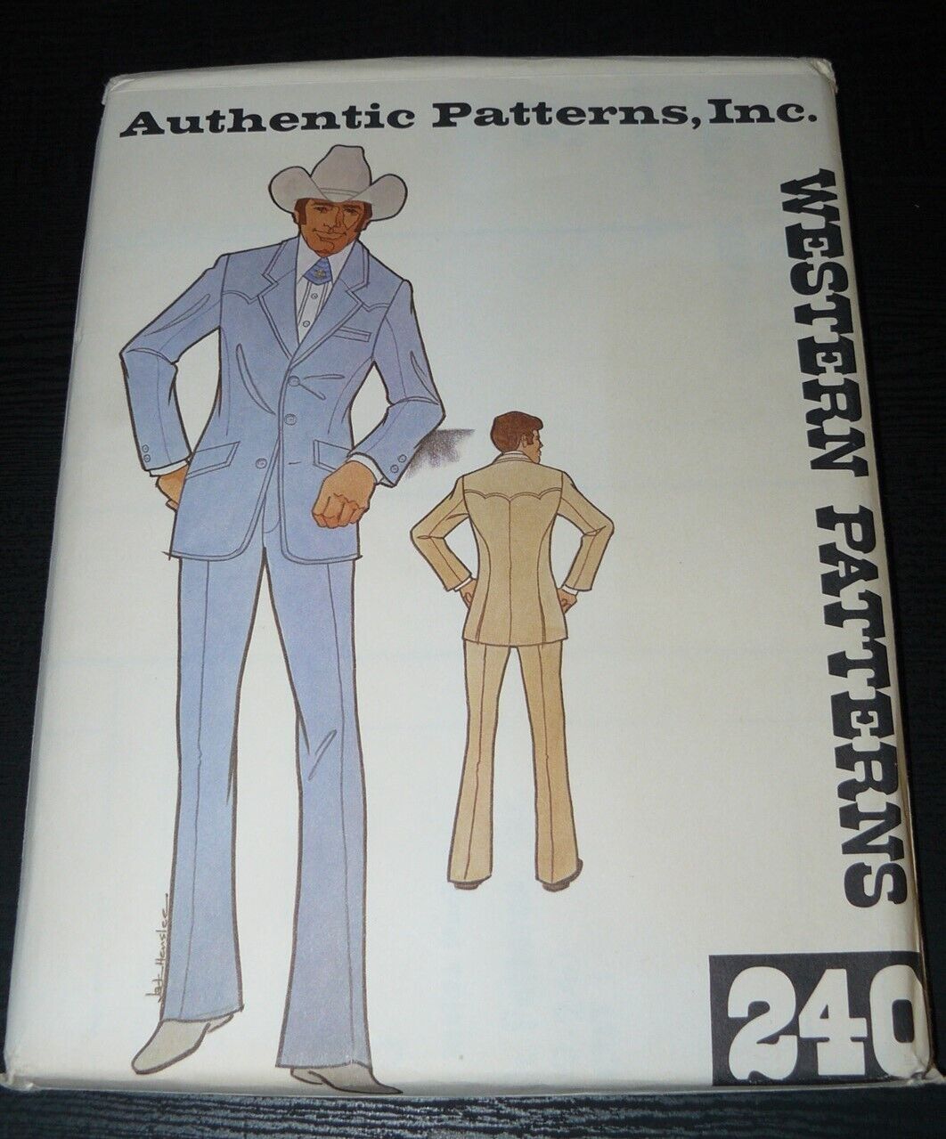 Vintage Authentic Patterns #240 Mens Tailored Western Suit Size 40/34 Uncut