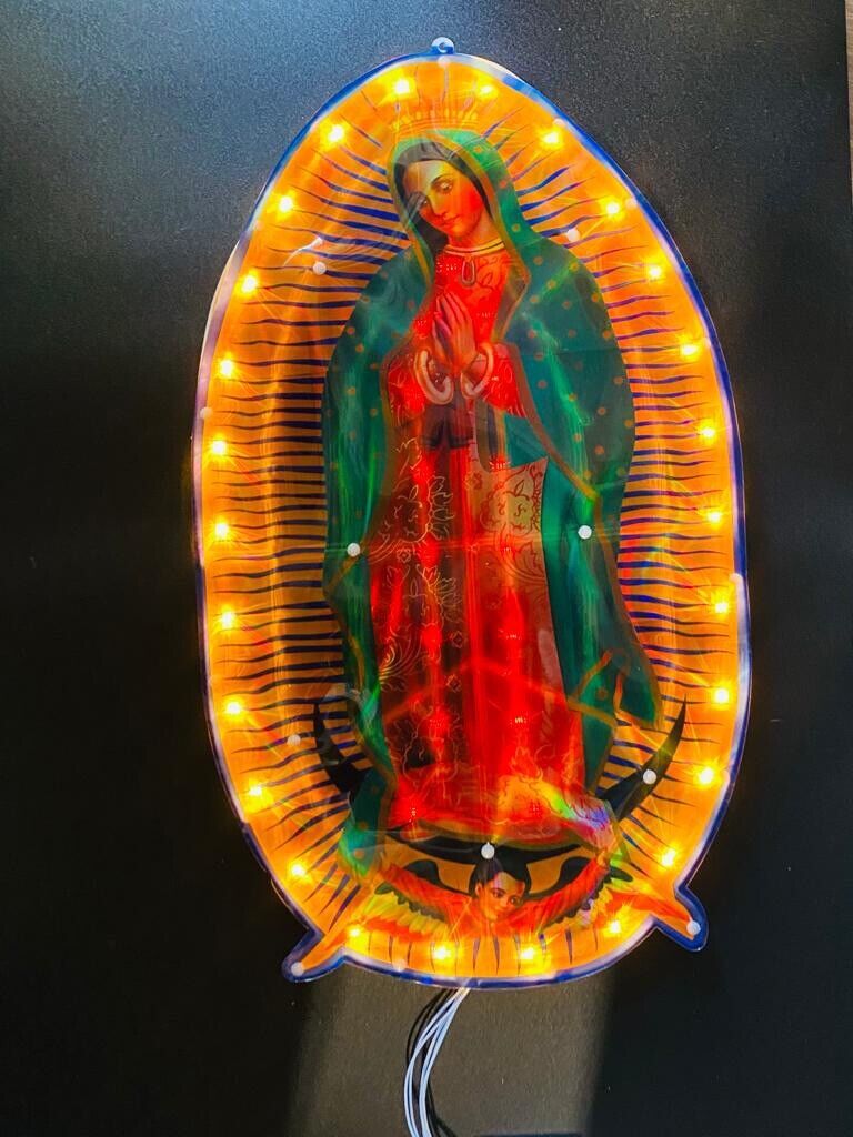 Light Up Lady Of Guadalupe Light Virgen De Guadalupe Flashing 80 LED Vigen Mary