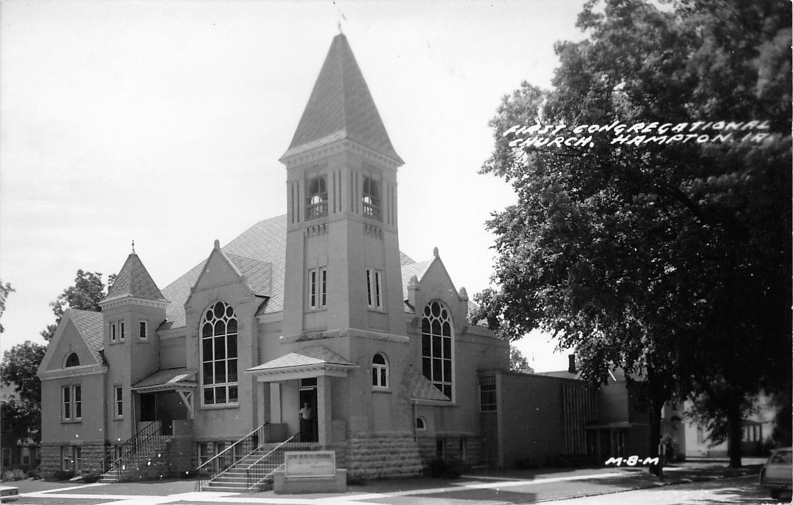 Hampton Iowa~First Congregational Church~1950s Real Photo Postcard~RPPC