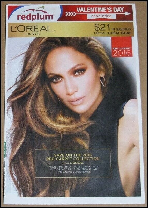 2016 Redplum Newspaper Advertisement Jennifer Lopez L\'Oréal Paris