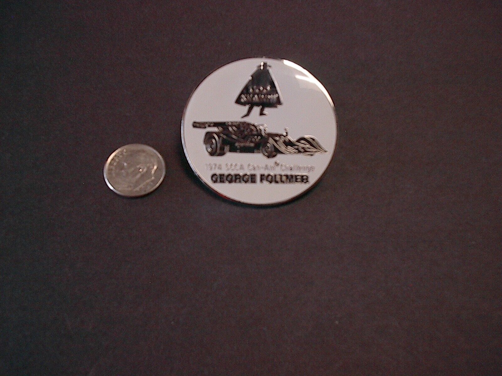 UOP Shadow George Follmer  Very Rare Can-Am Race Team Hat Lapel Pin