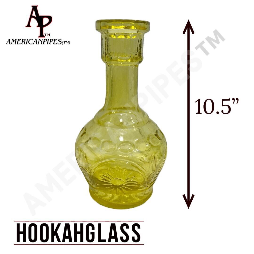 INHALE® 10.5 ”H Yellow heavy Glass Hookah Vase Water Container