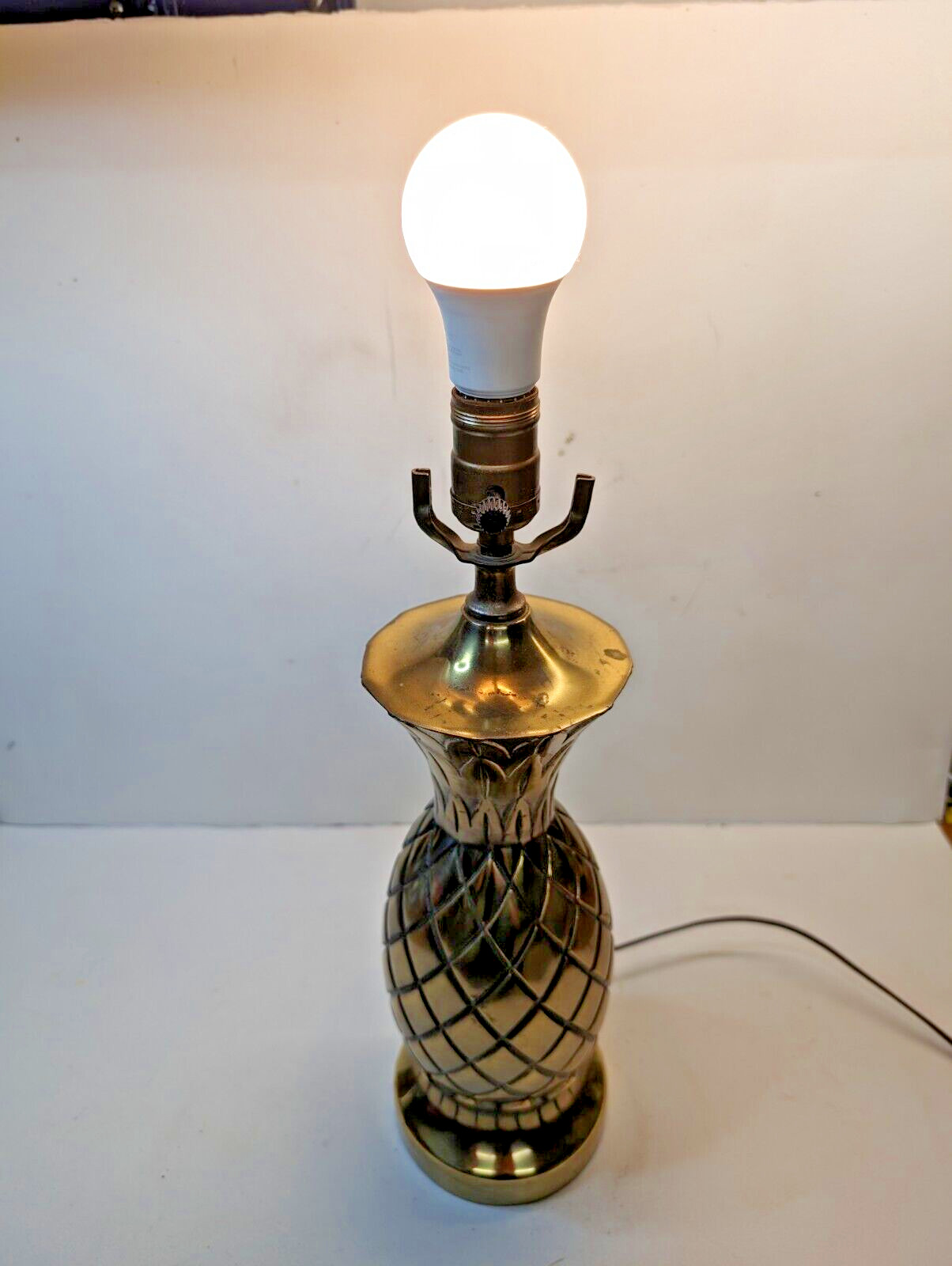 Vintage Brass Pineapple Shaped Table Lamp