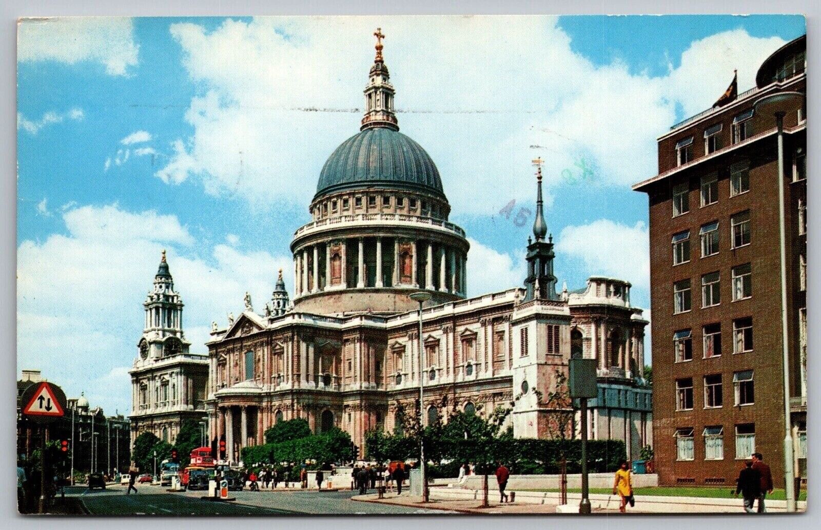 London Great Britain St Pauls Cathedral Historic Chrome Cancel WOB Postcard