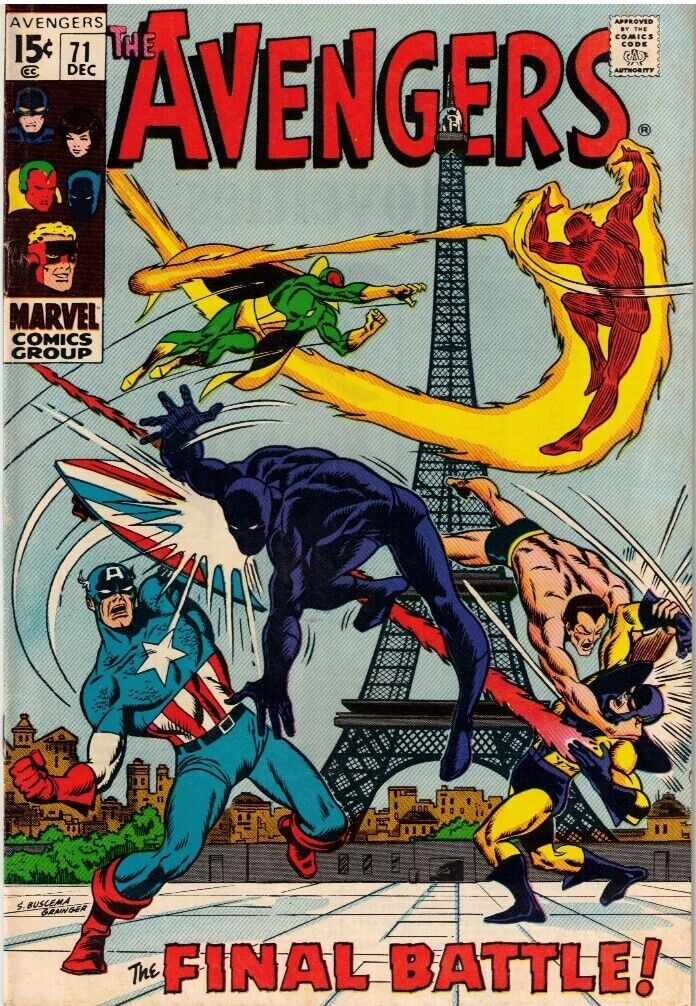 Marvel Avengers #71 Dec 1969 Black Knight Black Panther 1st Invaders