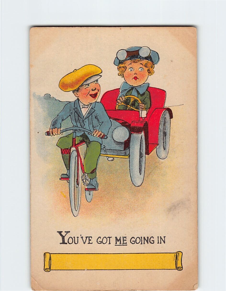 Postcard You\'ve Got Me Going In with Lovers Cartoon Art Print