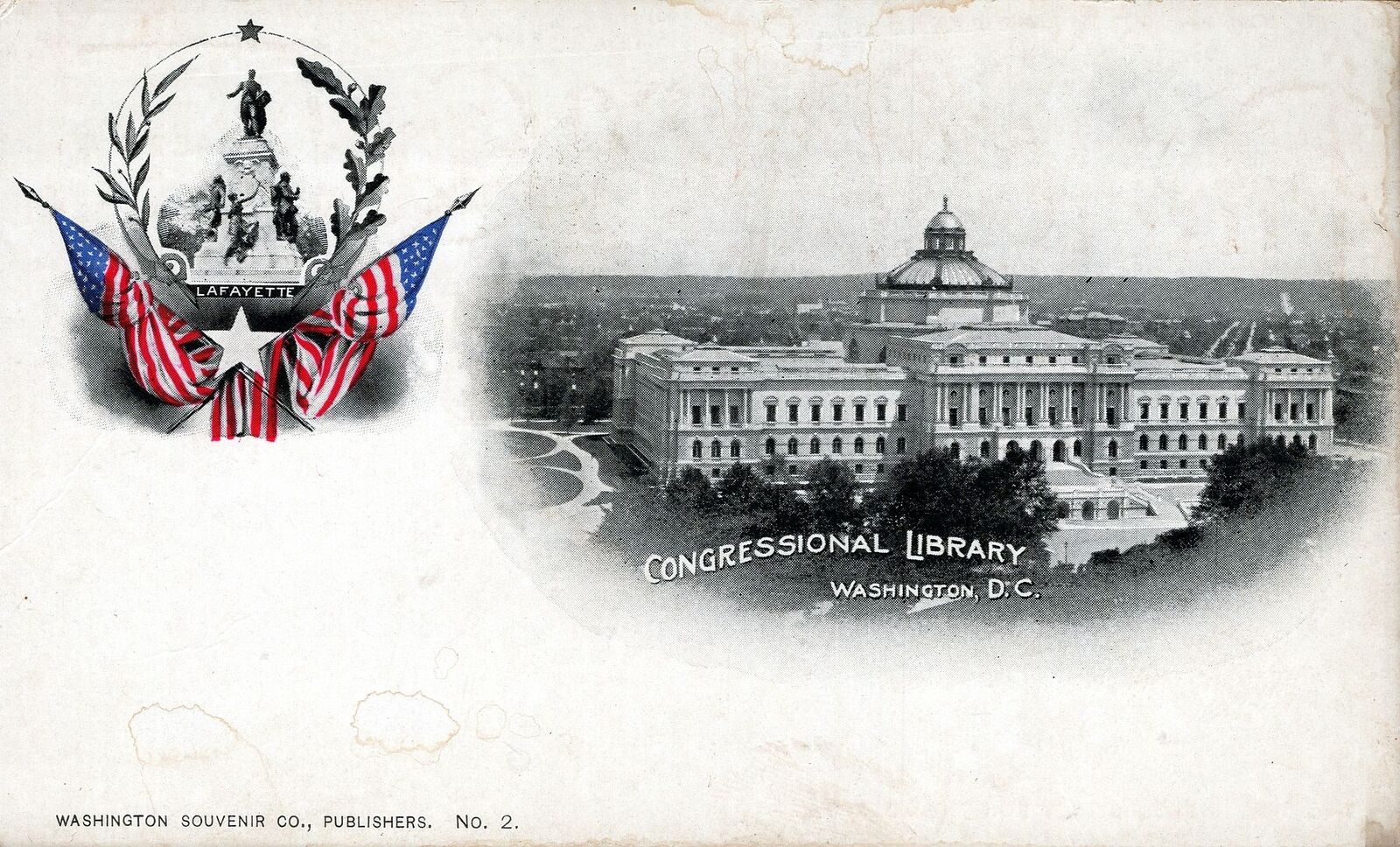 WASHINGTON DC - Congressional Library Private Mailing Card (1898-1901)