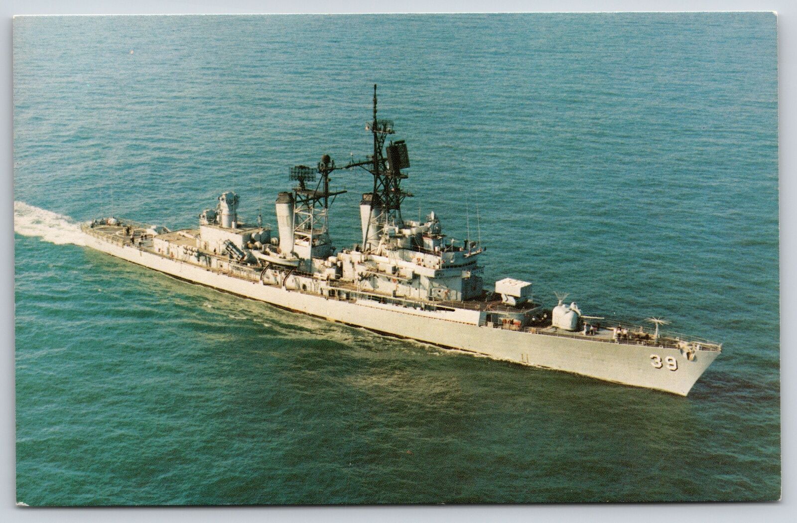 Military~Navy~USS Macdonough (DDG-39)~Guided Missile Destroyer~Vintage Postcard