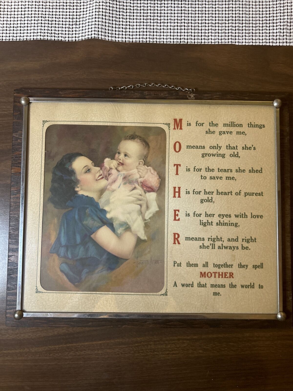 Vintage Mothers Day Motto And Poems 13x11”