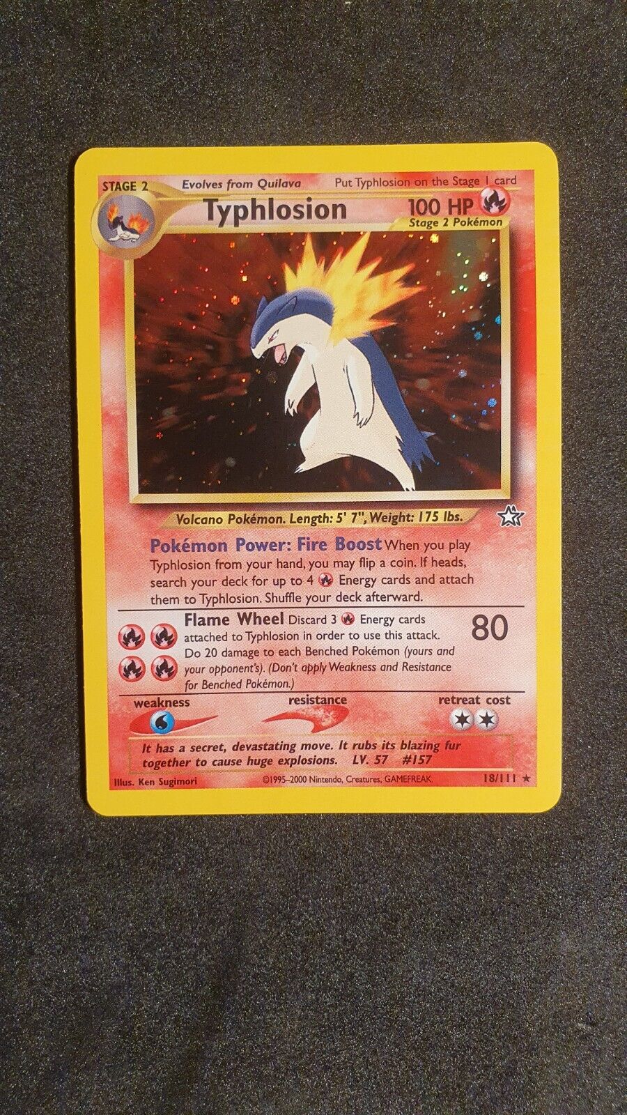 Typhlosion 18/111 holo ENG Neo Genesis Mint Pokémon Card 