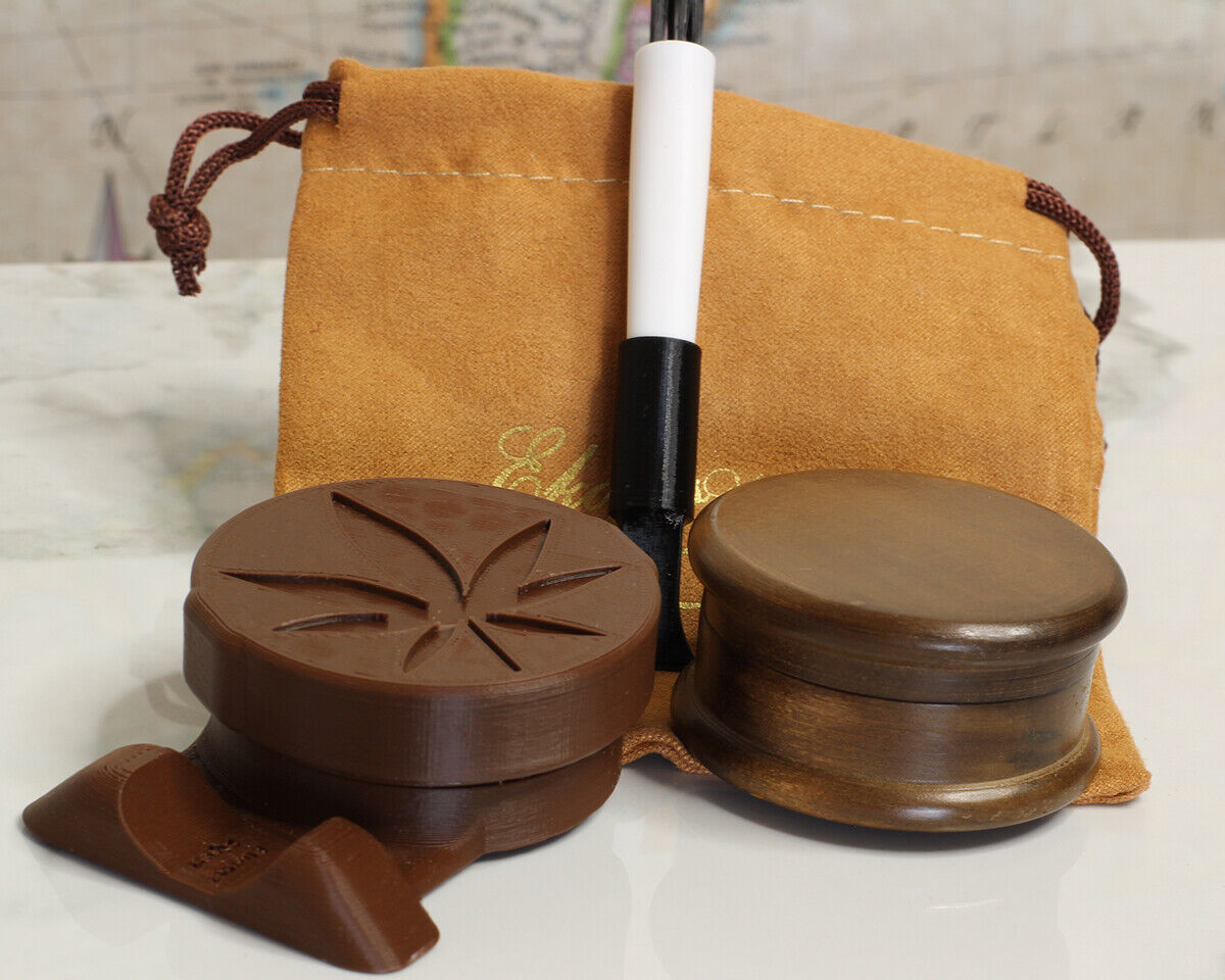 2 inch Wood Grinder and Pipe Perch Stash Box with Suede bag