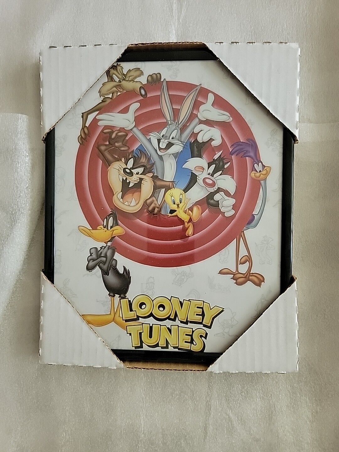 Vtg Looney Tunes Logo Bugs Bunny Daffy Duck Framed Print 8.25\