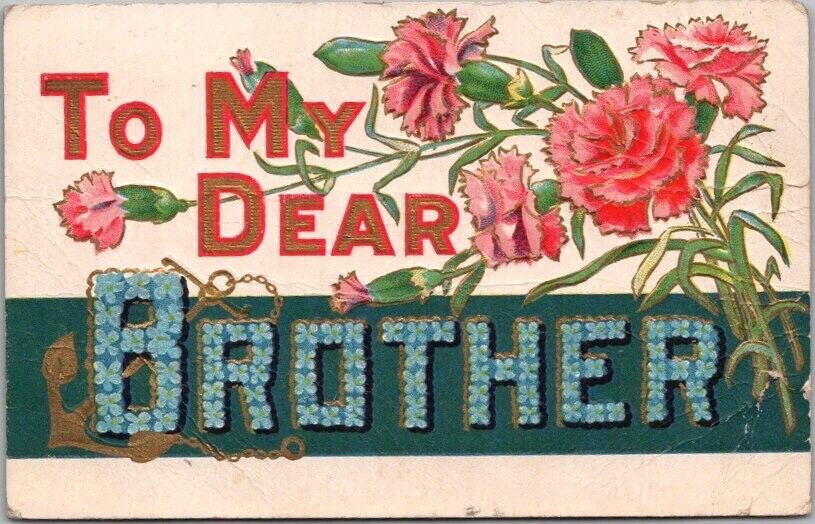 Vintage Large Letter Embossed Postcard \