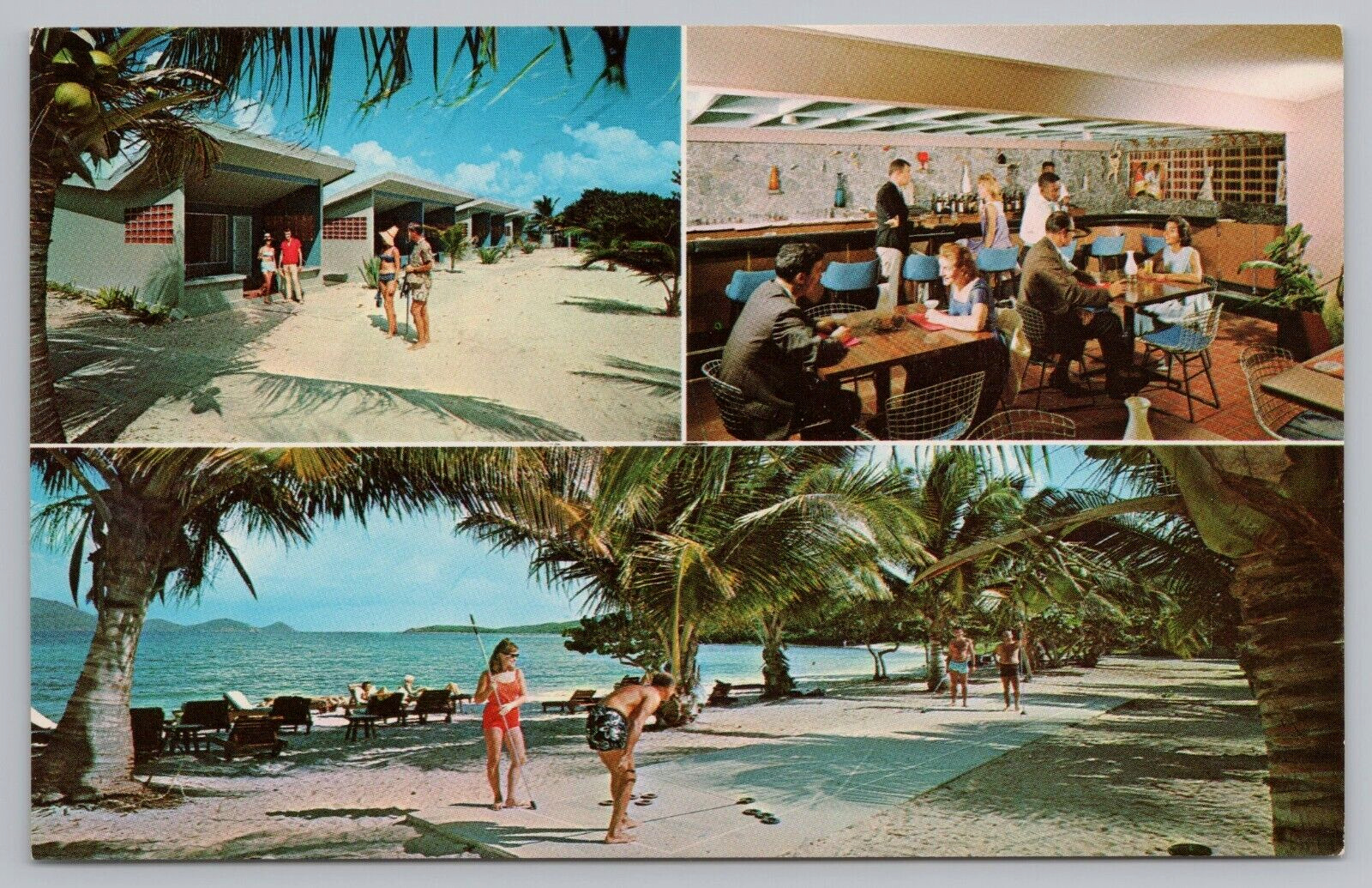 Postcard St Thomas U.S. Virgin Islands Bluebeards Beach Club Hotel Multiview