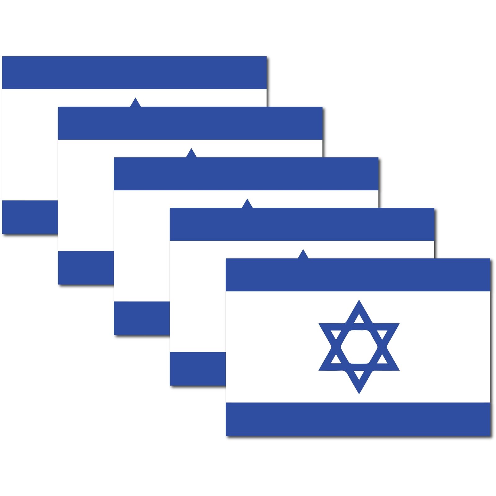 Israel Israeli Flag Magnet Decal, 4x6 Inches, 5 Pack, Blue and White