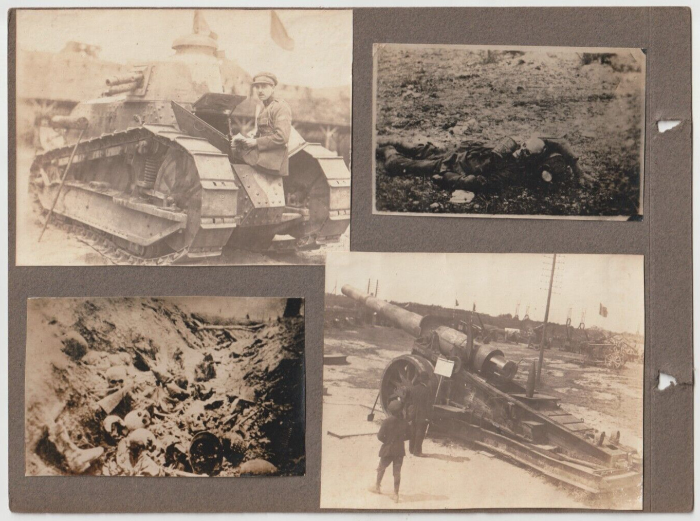 16 Original World War One WW1 Photos ( see all pics ) Tanks , Cannons  ,Corpse