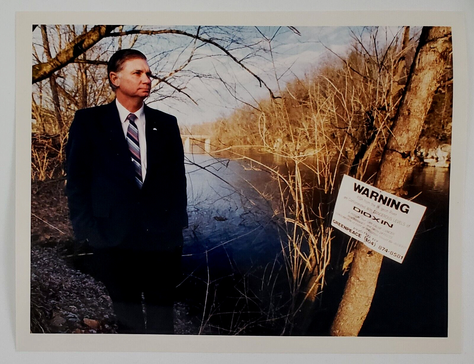 1989 Pigeon River Newport TN Dioxin Pollution Mill Greenpeace Vtg Press Photo