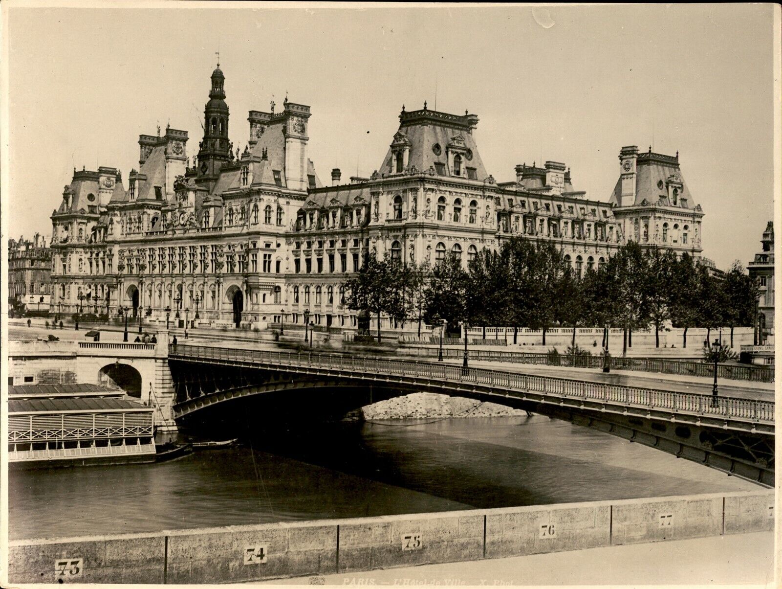 GA94 Orig All World Photo PARIS CITY HALl Historic French Government Building