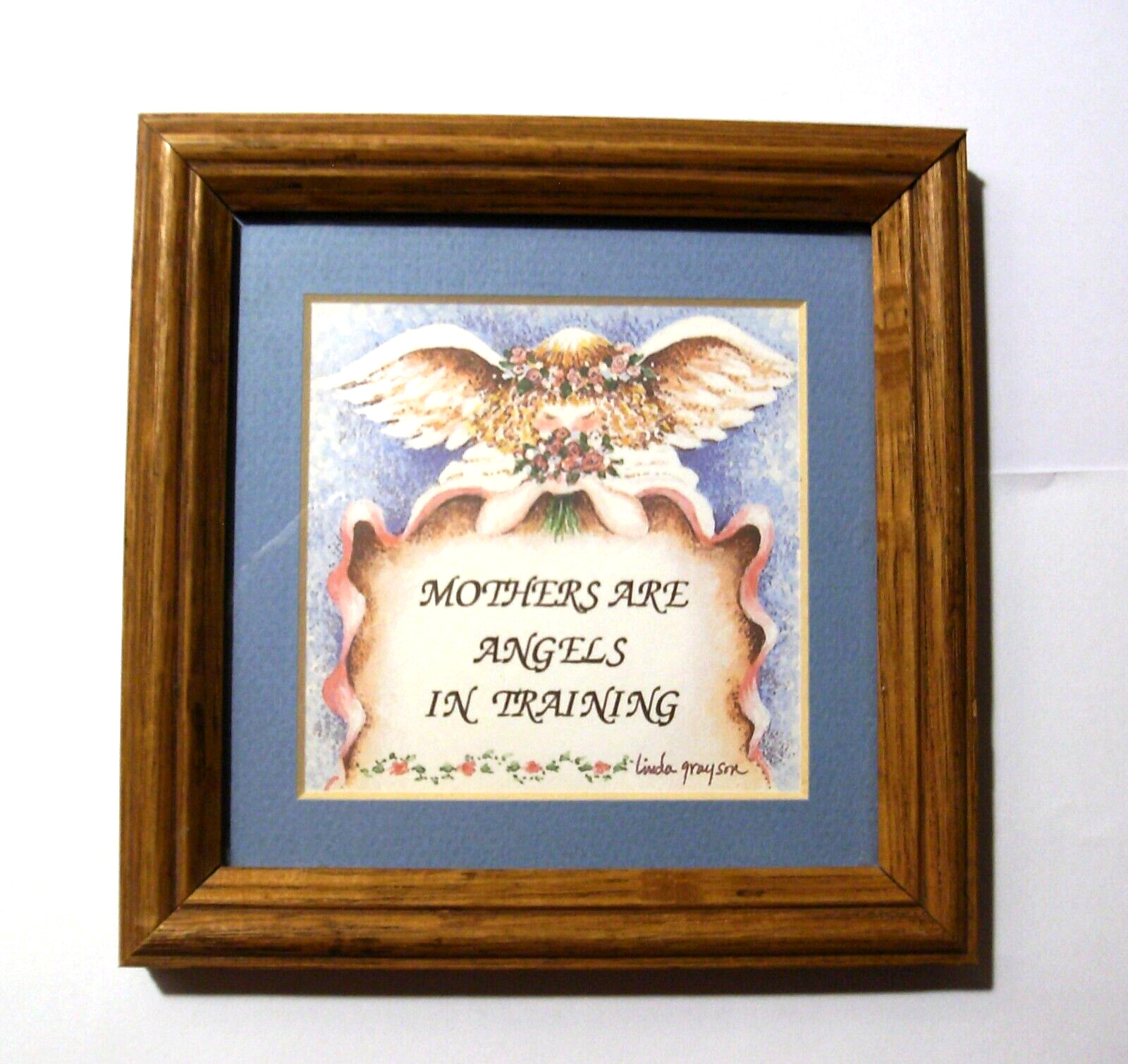 Mother\'s Day vintage Framed Print-ANGELS IN TRAINING-6x6-frame glass mat-Grayson