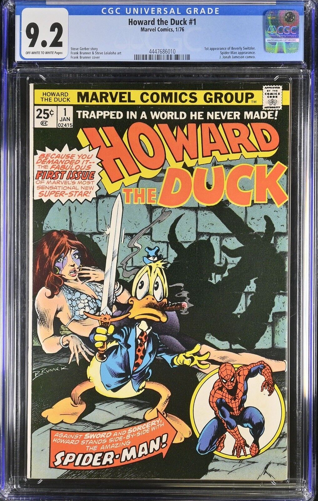 Howard the Duck #1 (1976 Marvel) 1st Beverly Switzler Frank Brunner - CGC 9.2