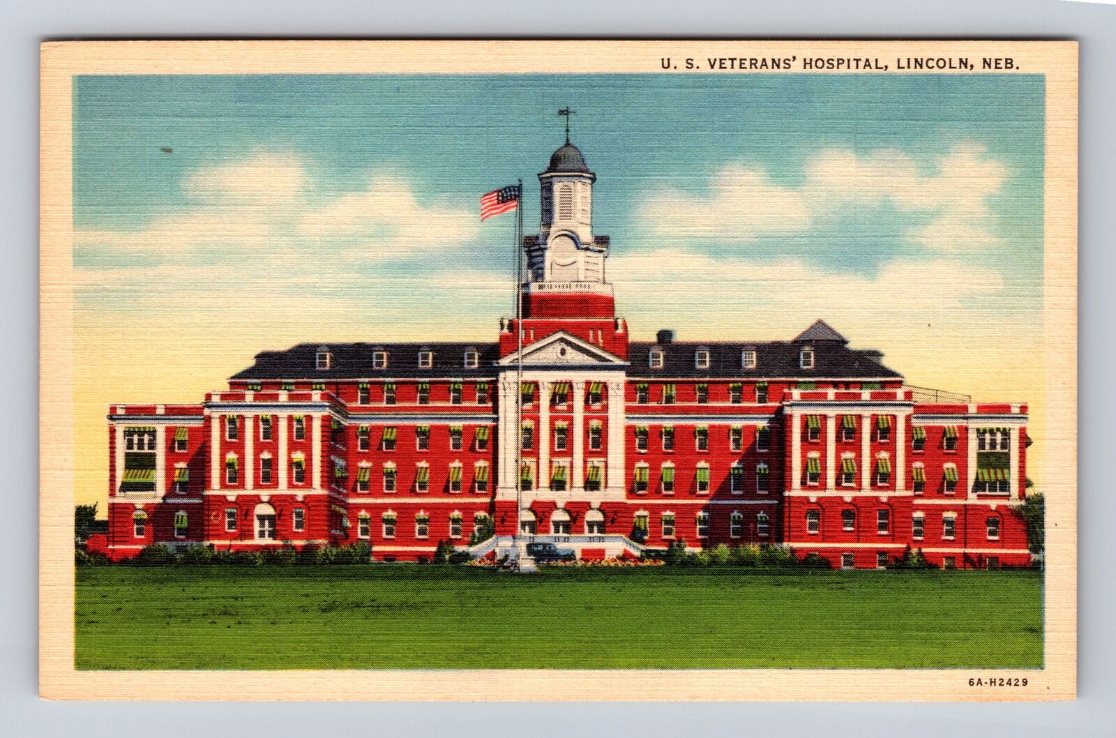 Lincoln NE-Nebraska, US Veterans Hospital, Antique, Vintage Souvenir Postcard