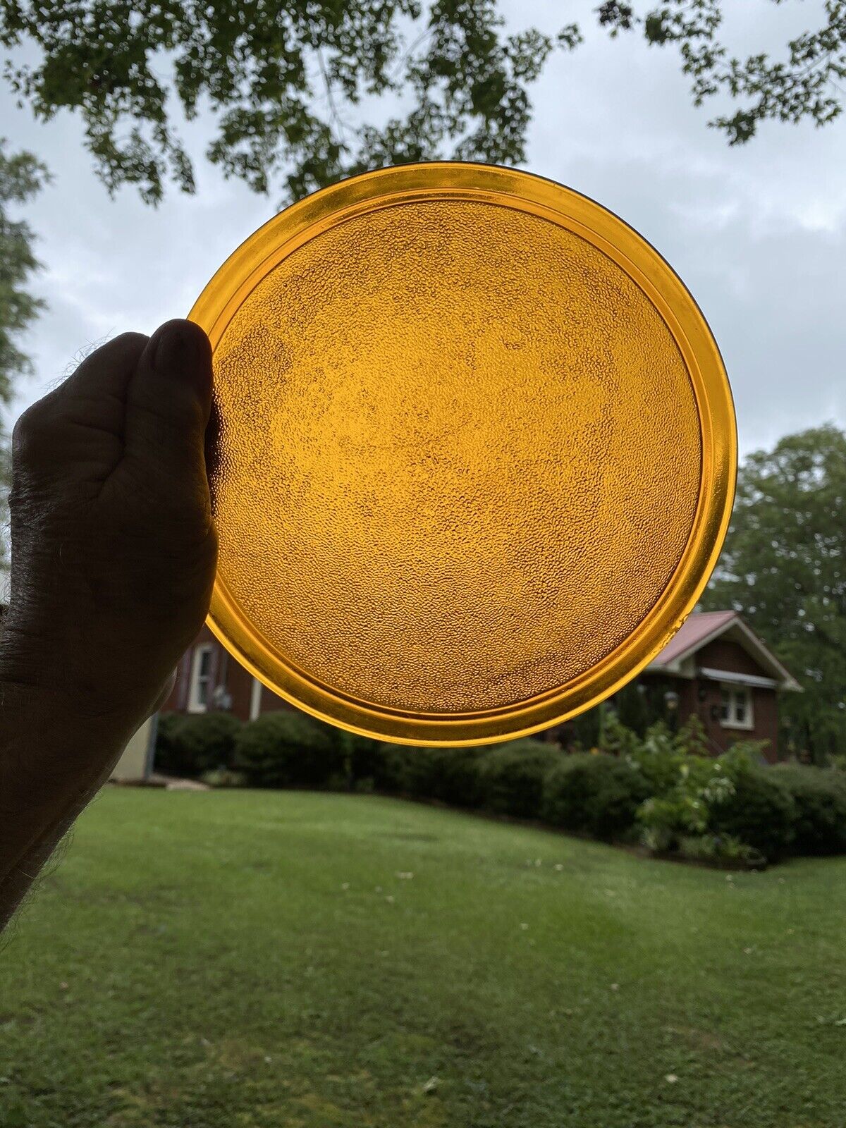 w.s. darley amber orange peel traffic light lens 8 3/8”