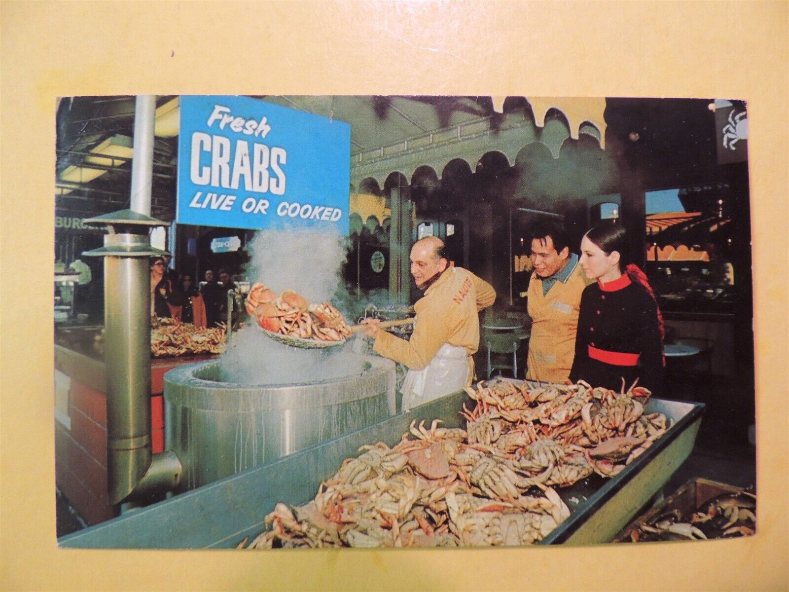 Fisherman's Wharf Crab Stand San Francisco California vintage postcard 