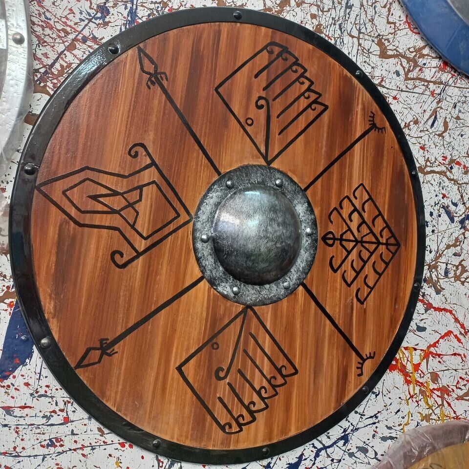 Medieval Wooden Viking Shield Fully Functional Shield For Battle- Best For Gift
