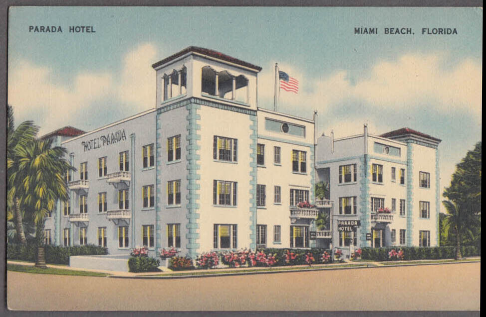 The Parada Hotel 1428 Euclid Avenue Miami Beach FL postcard ca 1930s