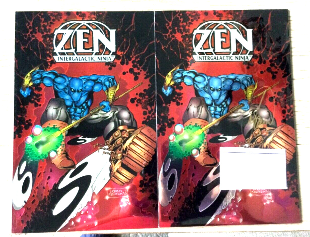 1994 Zen Intergalactic Ninja #1 Chrome/Die-Cut cover lot w/Bill Maus cover Auto